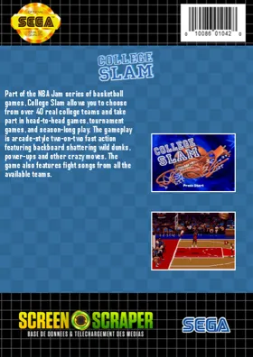 College Slam (USA) box cover back